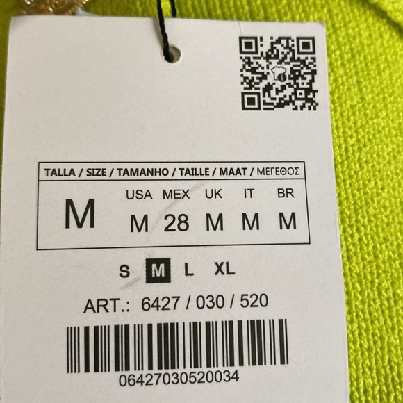 NWT. Zara Lime Plain Knit Cardigan with Buttons. Size M. - Picture 7 of 9